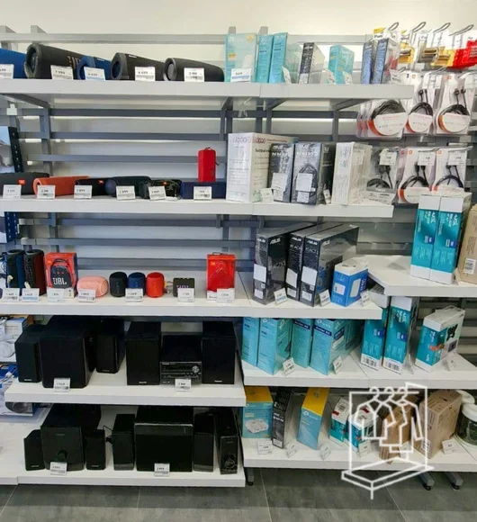 Посилена пристінна стійка з полицями для магазину фото 3