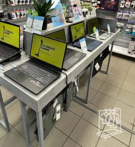 Двоярусний торговий стіл для магазинів техніки фото 4