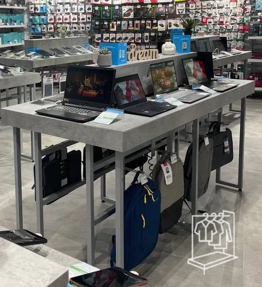 Двоярусний торговий стіл для магазинів техніки фото 5